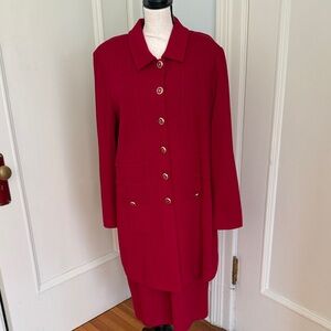 St. John Collection Red two piece suit.
